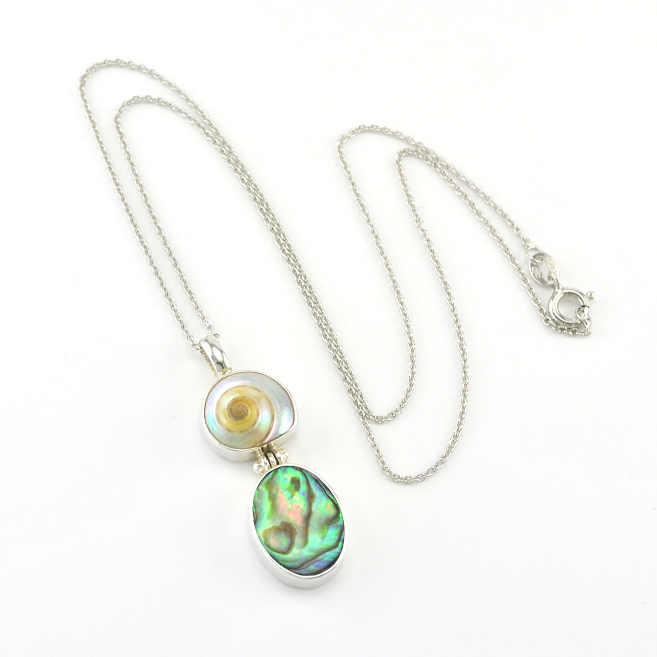 Sterling Silver Malabar Shell Abalone Necklace