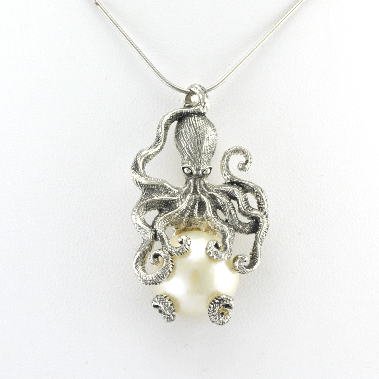 Alt View Silver Mabé Pearl Octopus Pendant