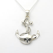 Alt View Sterling Silver Anchor Pendant