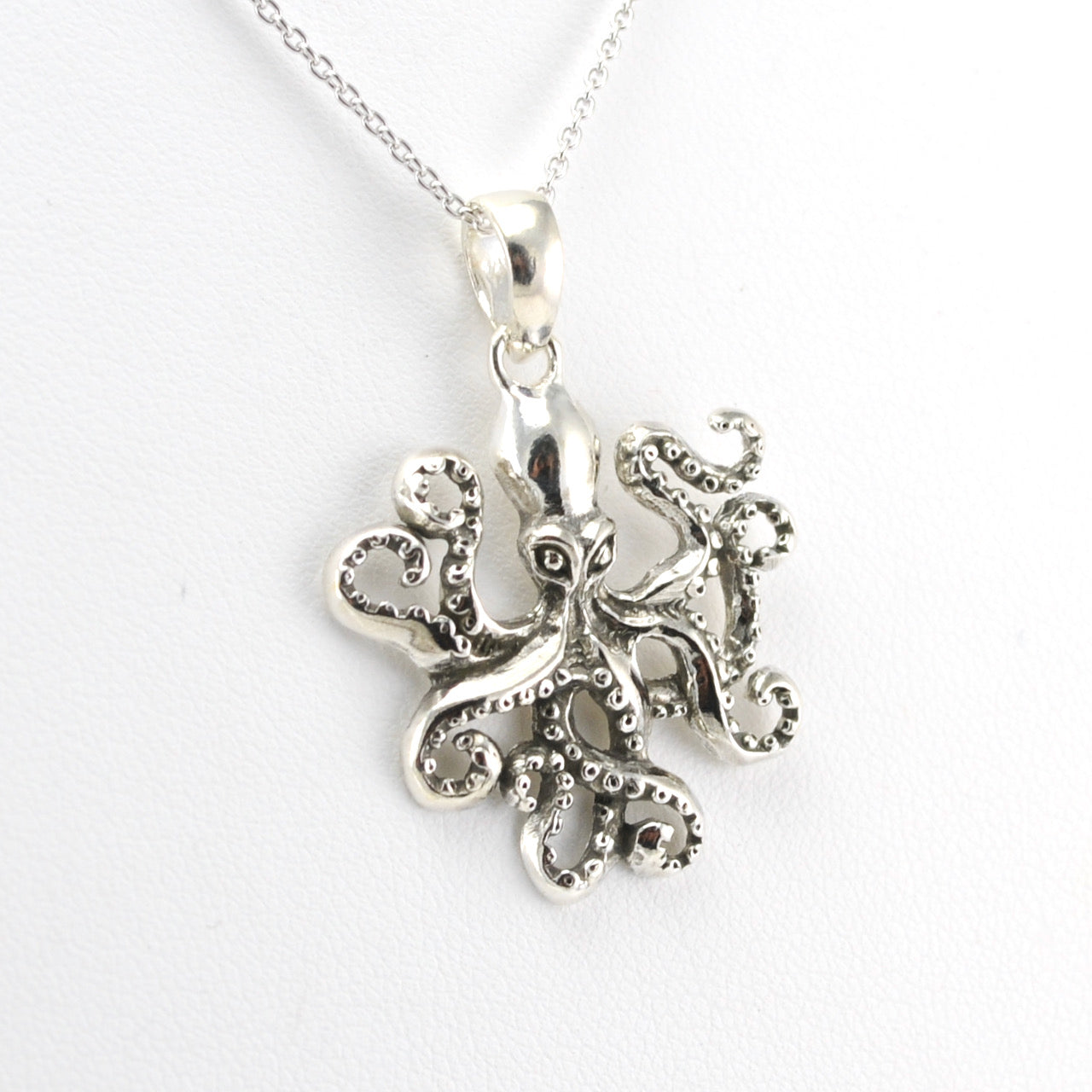 Alt View Silver Octopus Necklace