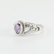 Alt View Silver Amethyst 5x7mm Oval Ring