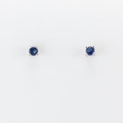 Alt View Silver CZ Sapphire 3mm Post Earrings