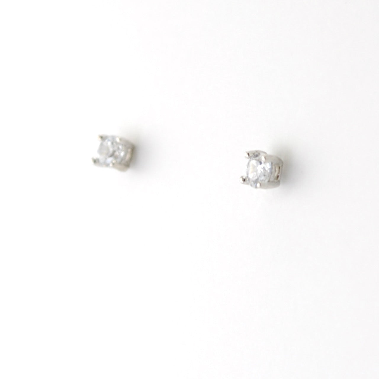 Silver CZ 3mm Post Earrings