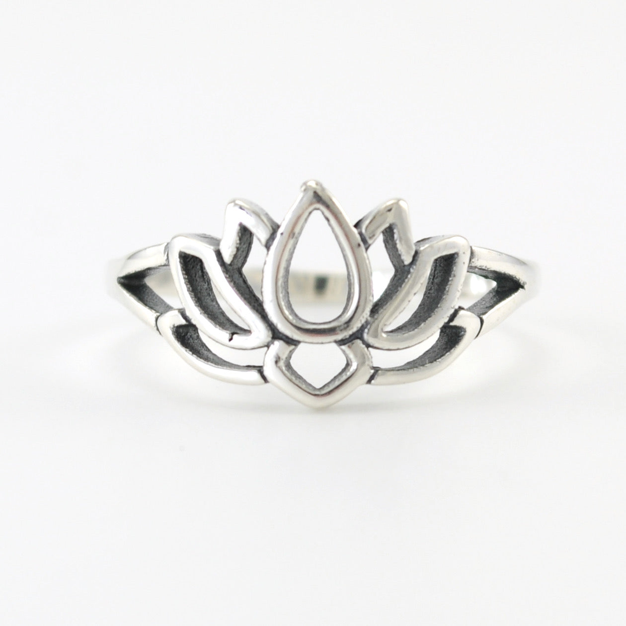 Silver Open Lotus Ring
