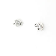 Side View Silver Elephant Post Earrings