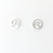 Silver Circle Wave Post Earrings
