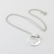 Alt View Silver Ocean Wave Necklace