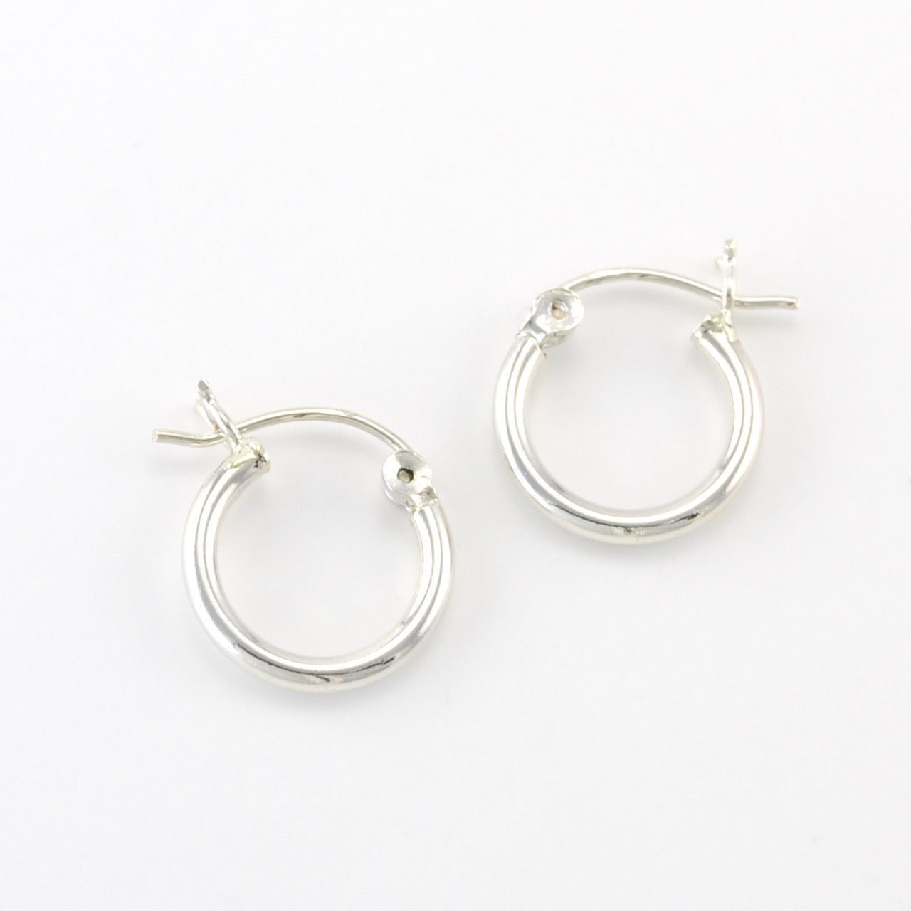 Silver 2x14mm Hoop Earrings