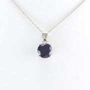 Alt View Sterling Silver Amethyst CZ Necklace