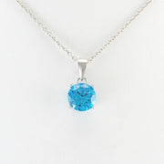 Alt View Sterling Silver Blue Topaz CZ Necklace