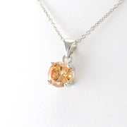 Sterling Silver Citrine CZ Necklace