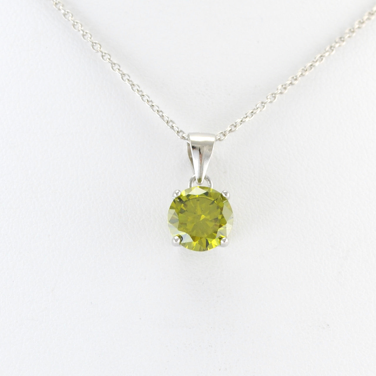 Alt View Sterling Silver Peridot CZ Necklace