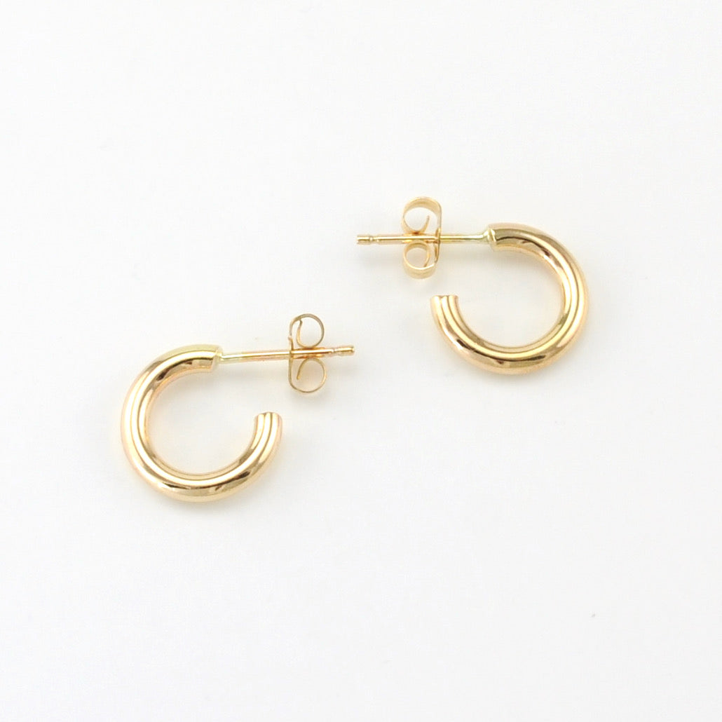 Gold Fill 2x10mm Heavy Circle Post Hoop