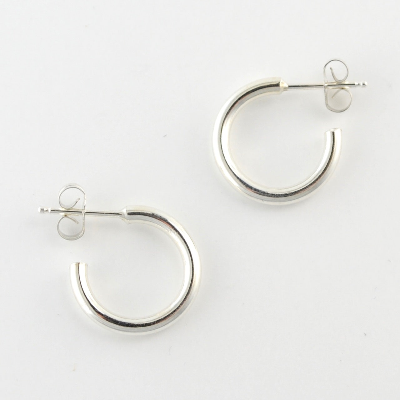 Sterling Silver Medium Heavy Circle Post Hoop