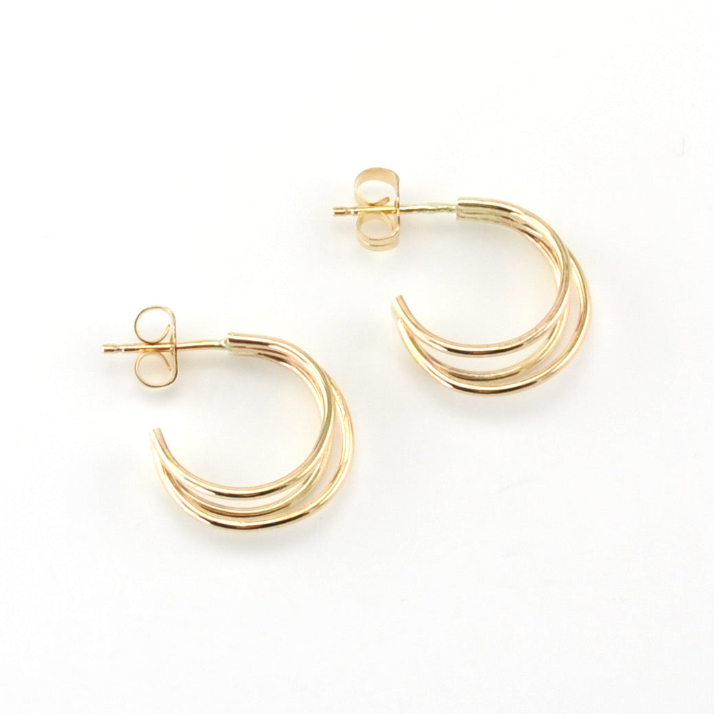 Gold Fill Triple Post Hoop