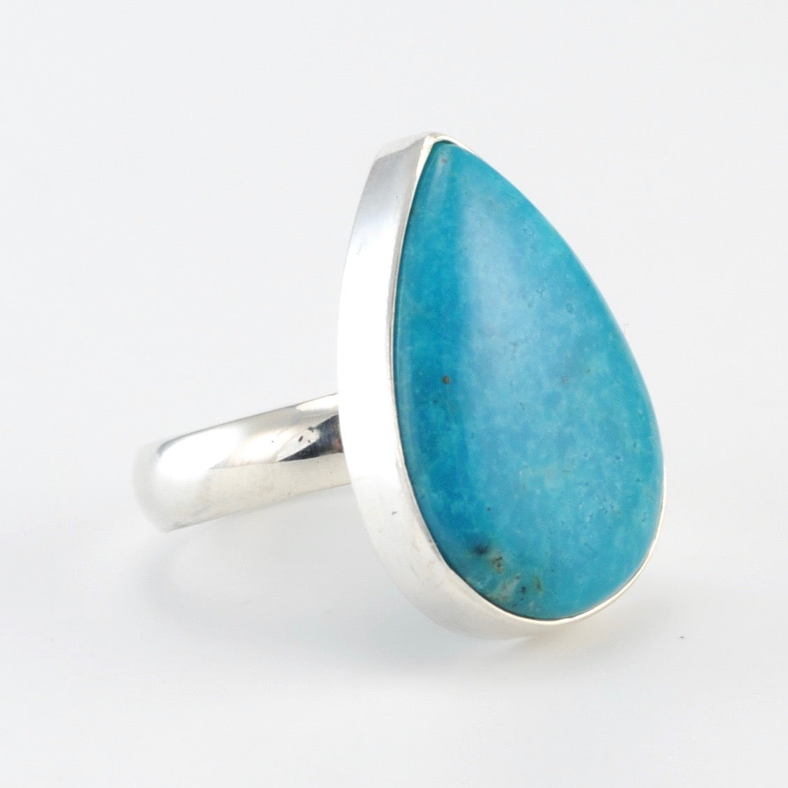 Alt View Silver Turquoise Tear Ring