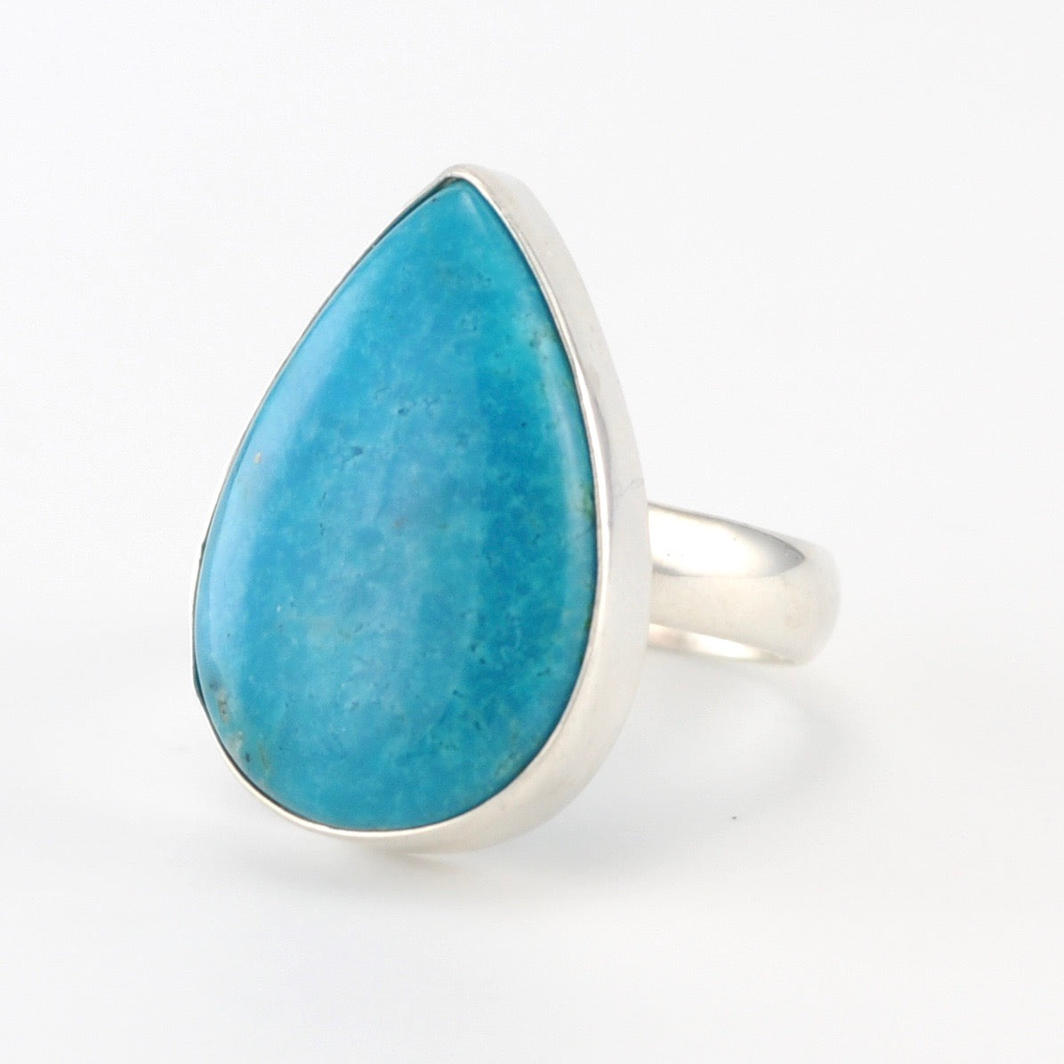 Silver Turquoise Tear Ring