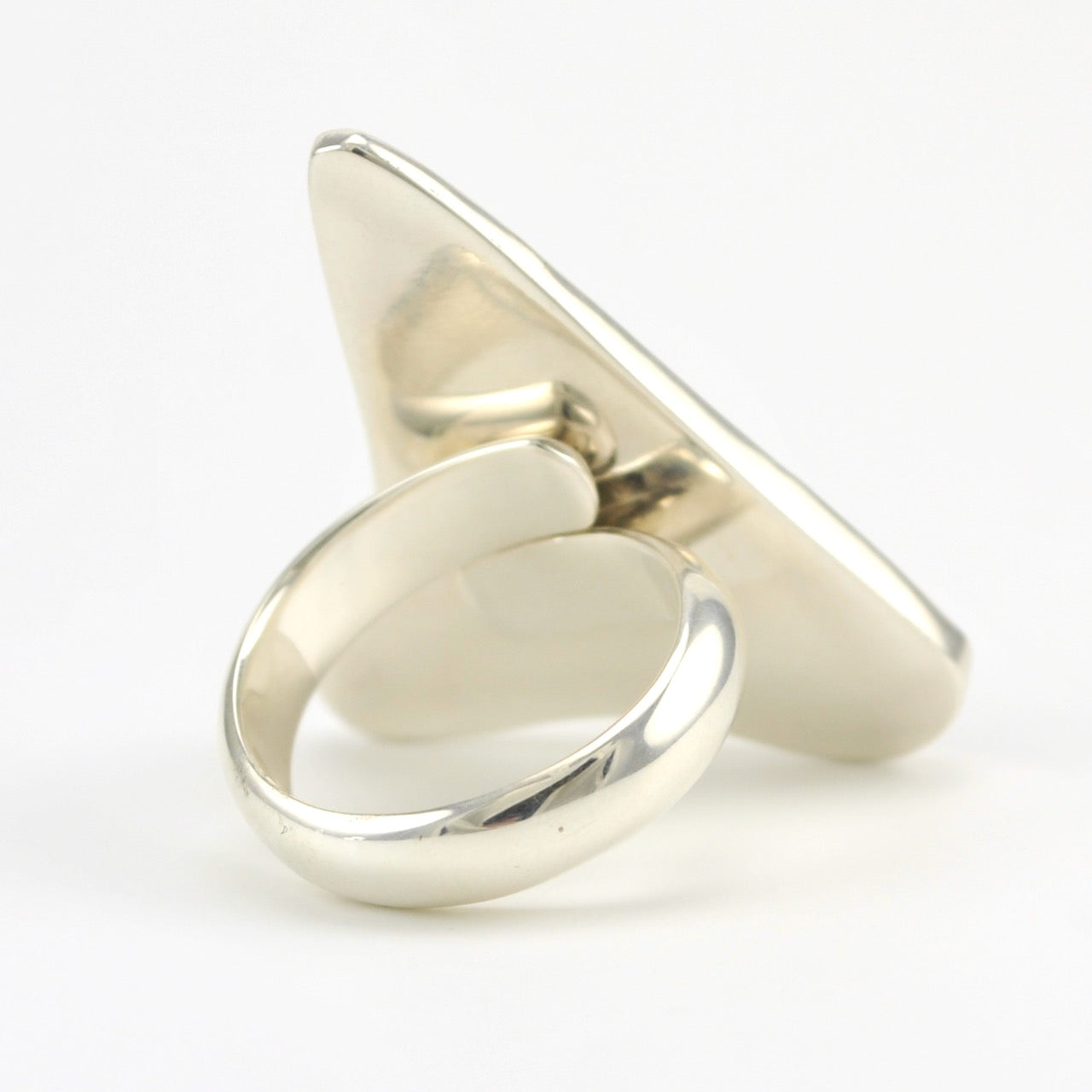 Side View Sterling Silver Fossil Shark Tooth Adjustable Ring