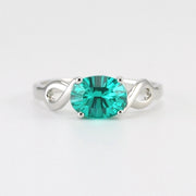 Silver Parieba Corundum 2.7ct Oval Ring Size 7