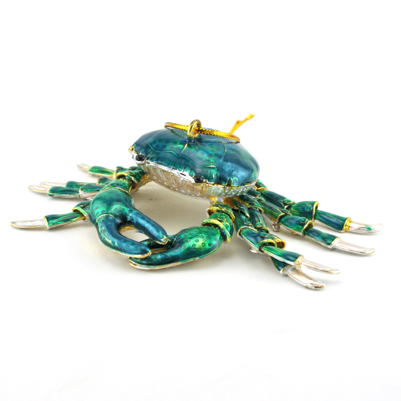 Alt View Cloisonné Articulated Blue Crab Ornament