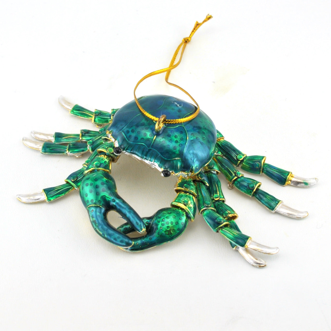 Cloisonné Articulated Blue Crab Ornament