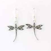 Alt View Sterling Silver Dragonfly Dangle Earrings