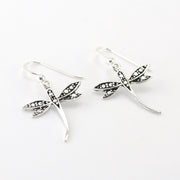 Sterling Silver Dragonfly Dangle Earrings