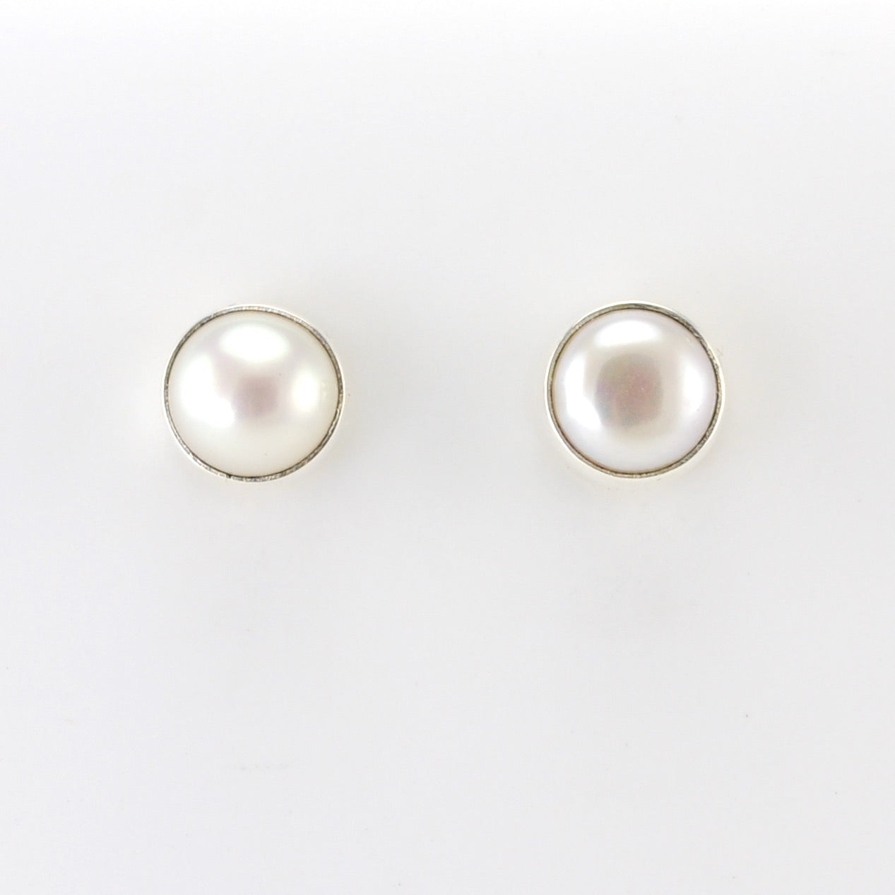 Sterling Silver Pearl Post Earrings