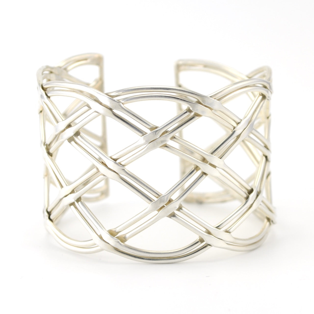 Sterling Silver Wide, Woven Cuff store Bracelet