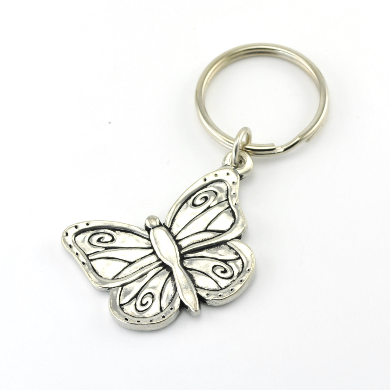 Handcrafted Pewter Butterfly Key Ring 