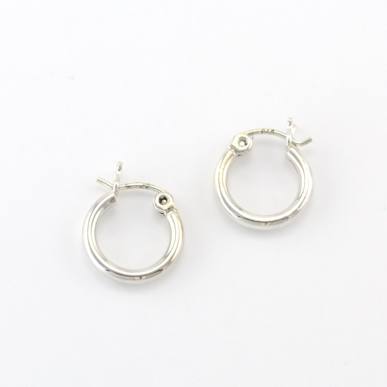 Silver 2x12mm Hoop Earrings