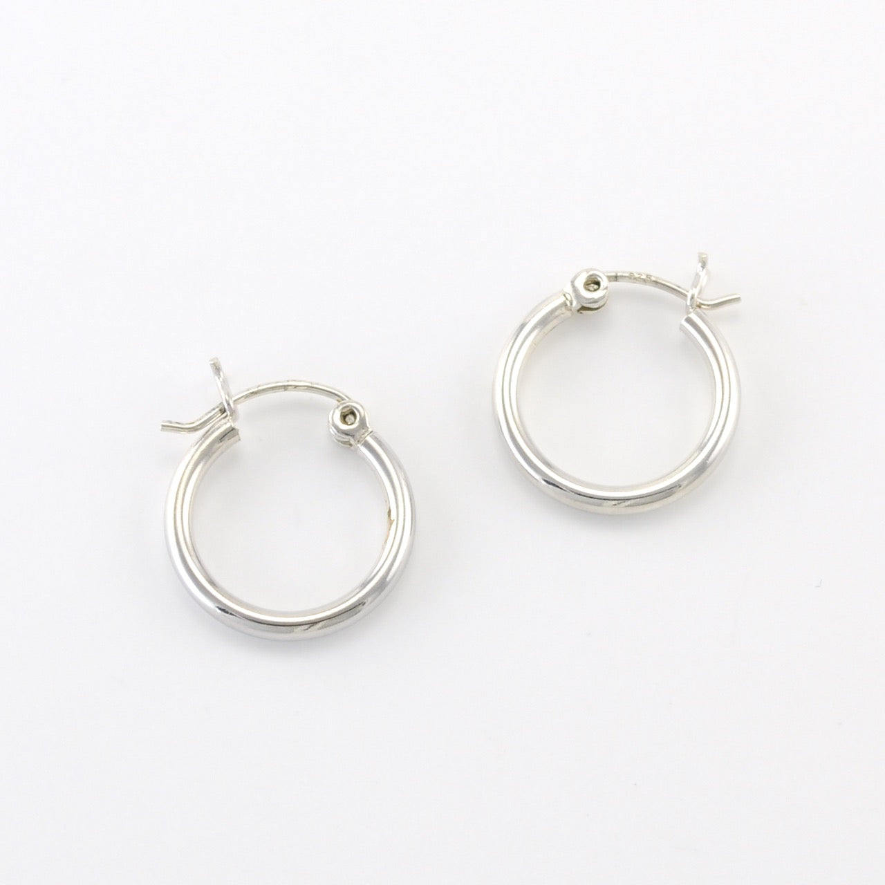 Silver 2x16mm Hoop Earrings
