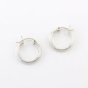 Silver 2x16mm Hoop Earrings