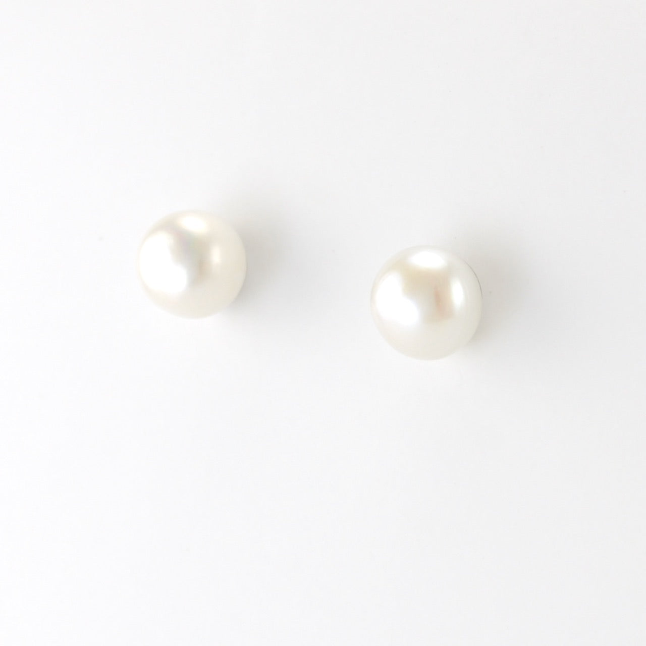 Silver White Pearl 8mm Post Earrings