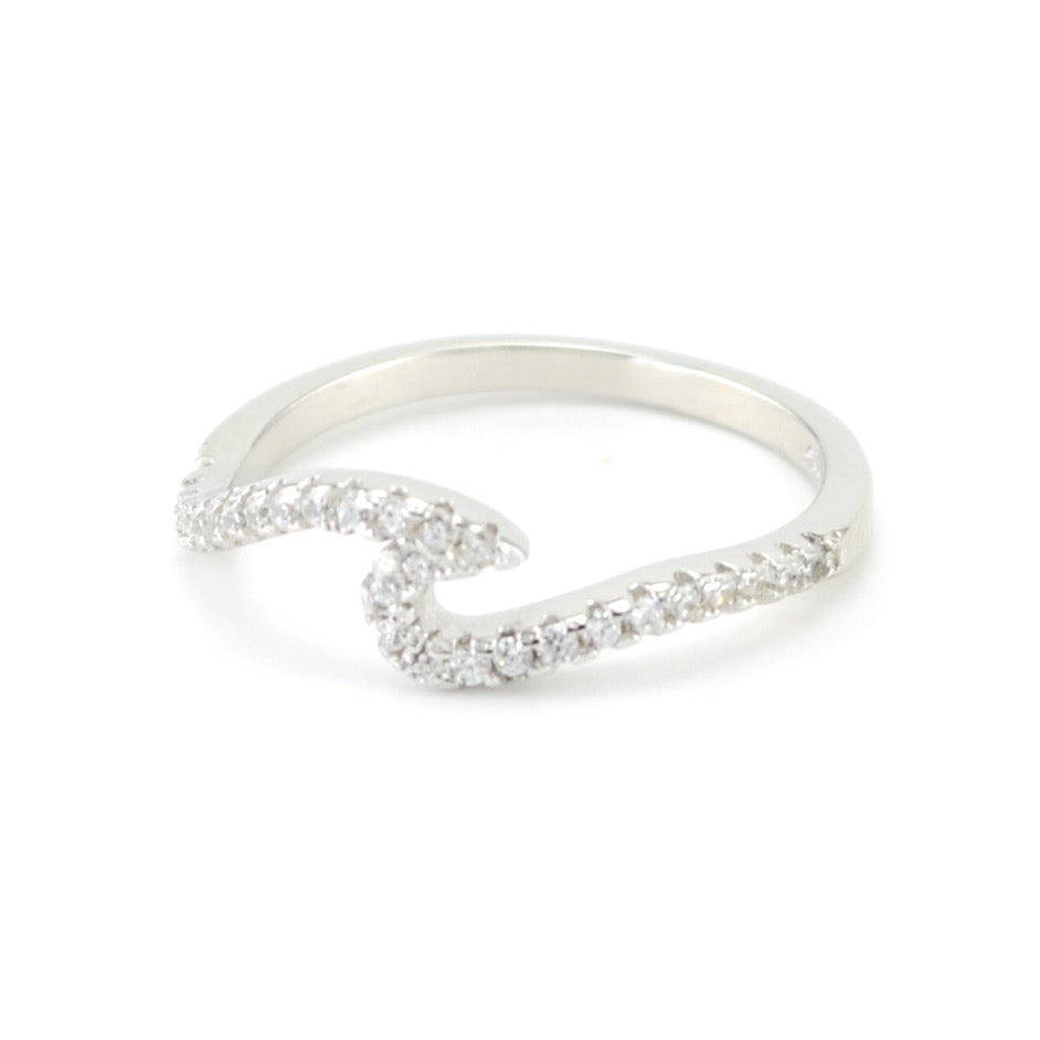 Alt View Silver CZ Wave Ring