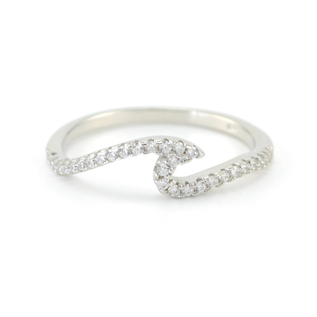 Silver CZ Wave Ring