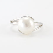 Silver Pearl Swirl Ring