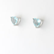Silver Aquamarine CZ Heart Post EarringsSilver Aquamarine CZ Heart Post Earrings