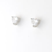 Alt View Silver CZ Heart Post EarringsSide View Silver CZ Heart Post Earrings