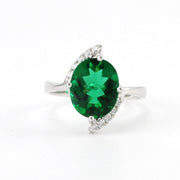 Sterling Silver Created Emerald 2.7ct CZ Ring