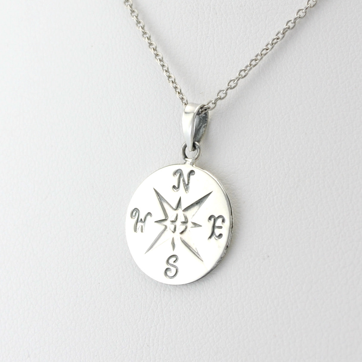 Silver Compass Necklace