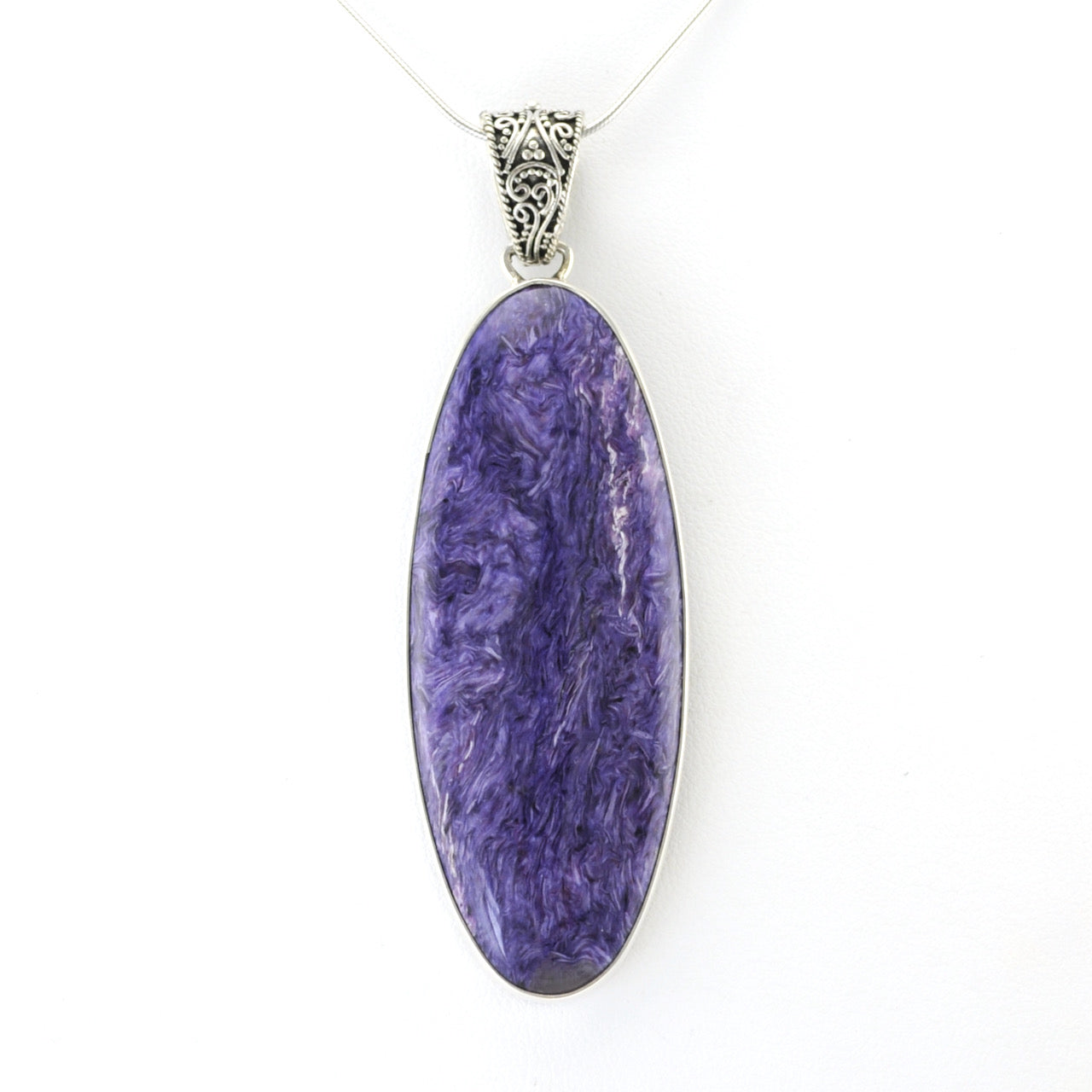 Alt View Silver Chariote 22x58mm Oval Pendant