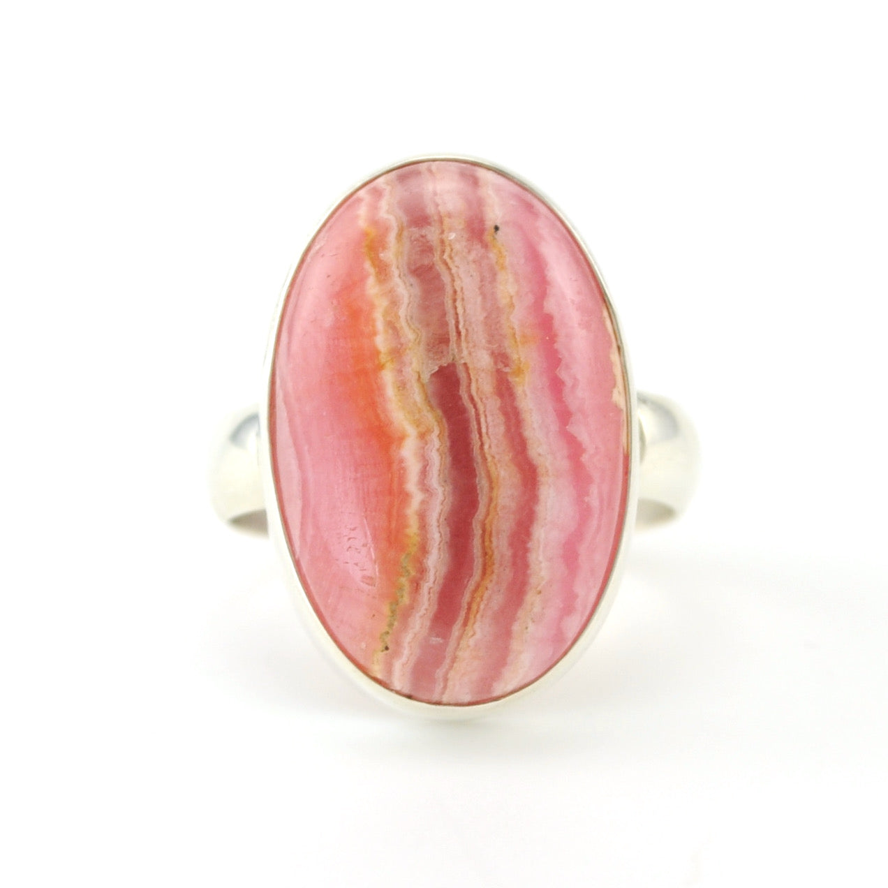 Alt View Silver Rhodochrosite 14x22mm Oval Ring