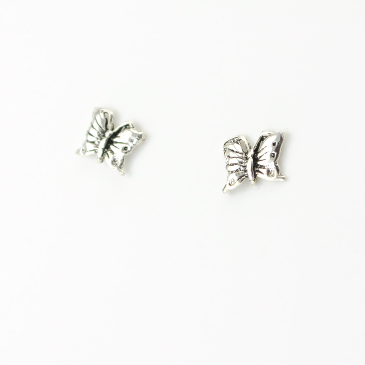 Silver Butterfly Post Earrings