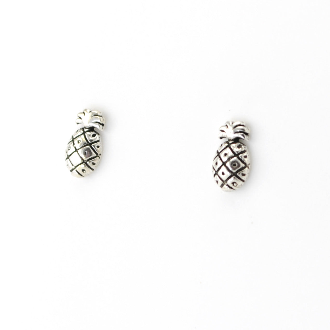 Silver Pineapple Post Earrings