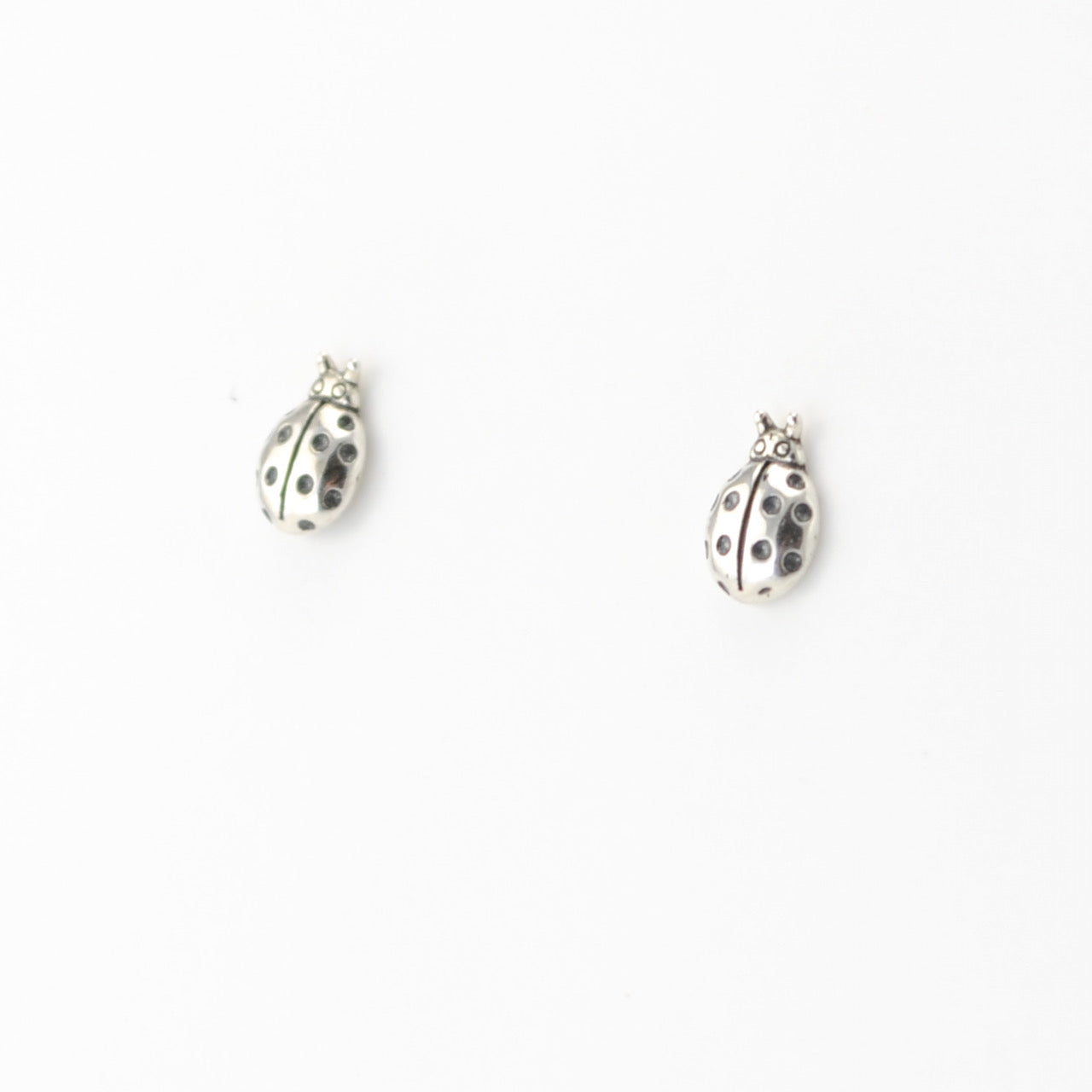 Silver Ladybug Post Earrings