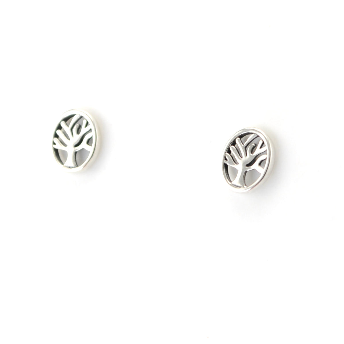  Silver Tree of Life Post Earrings