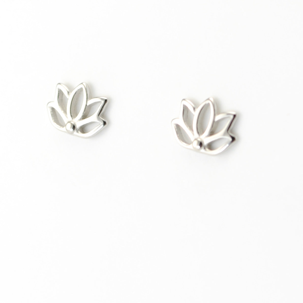 Silver Lotus Post Earrings