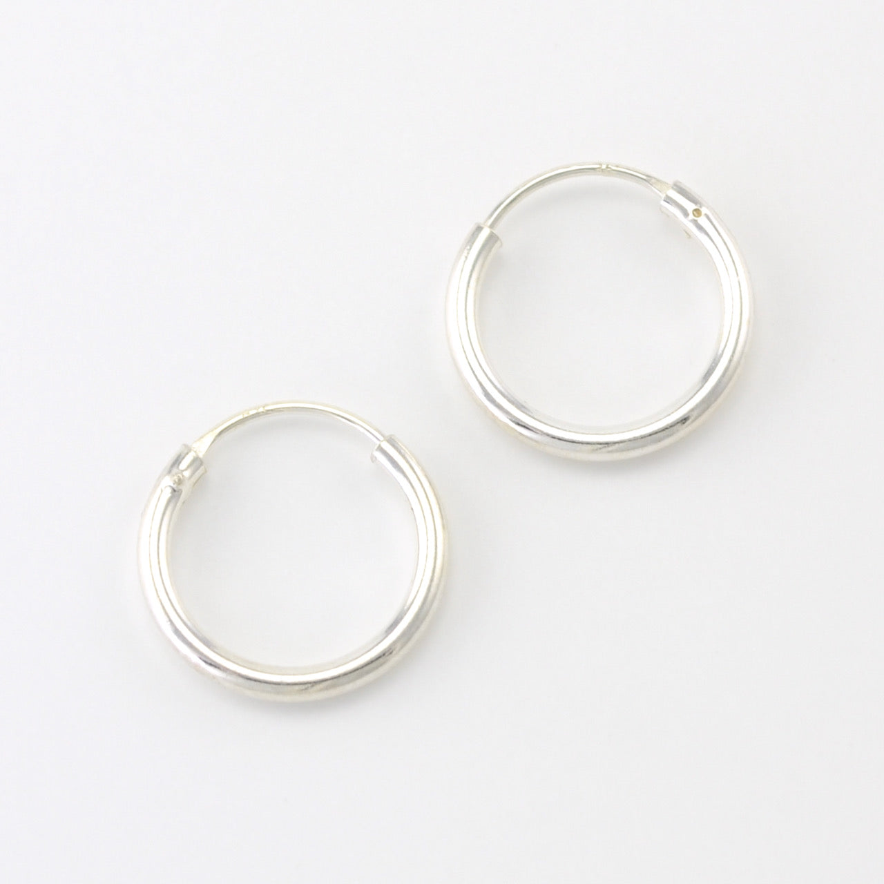 Silver 2x16mm Endless Hoop Earrings