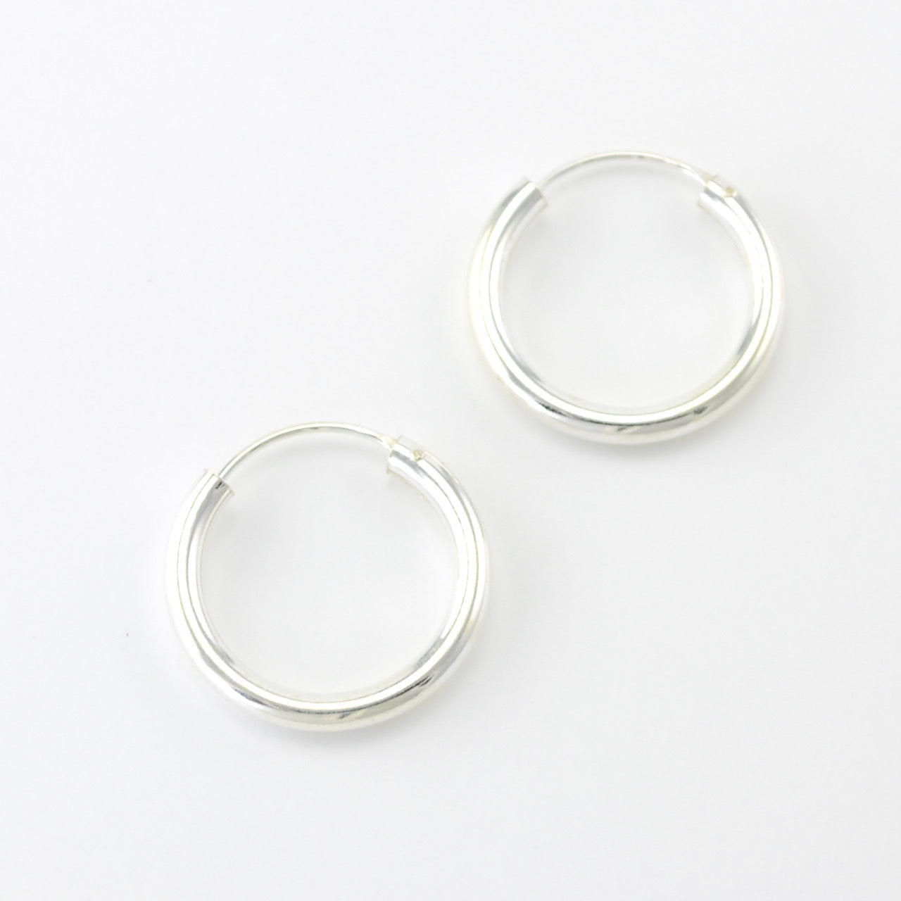 Silver 2.5X20mm Endless Hoop Earrings